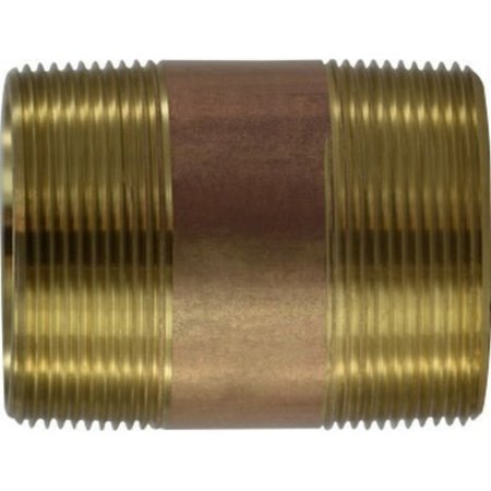 Midland Metal 2 X 12 RED BRASS NIPPLE 40174